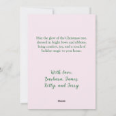 Pastel Pink Bows Christmas Tree シーズンカード (裏面)