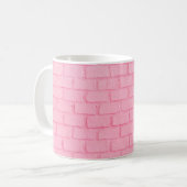 Pastel pink brick background wall texture. pink re コーヒーマグカップ (正面左)