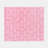 Pastel pink brick background wall texture. pink re フリースブランケット (正面(横))