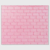 Pastel pink brick background wall texture. pink re ラッピングペーパー (フラット)