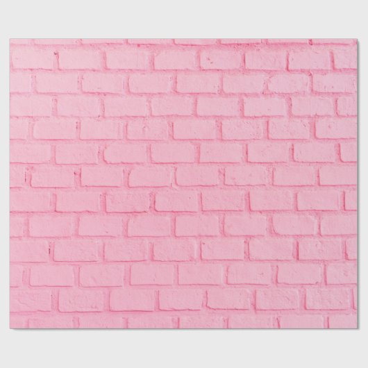 Pastel pink brick background wall texture. pink re ラッピングペーパー (フラット)