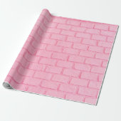 Pastel pink brick background wall texture. pink re ラッピングペーパー (アンロールド)