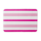 Pastel Pink Bright Pink White Summer Stripes バスマット (正面)