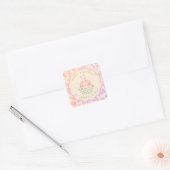 pastel pink bunny cute party babyshower スクエアシール (封筒)