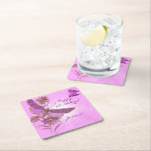 Pastel Pink Butterfly Throw Pillow スクエアペーパーコースター (インサイチュ)