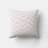 Pastel Pink Chevron and Dots Grey Monogram クッション (裏面)