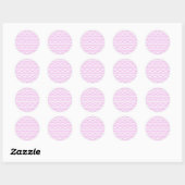 Pastel Pink  Chevron Stripes Round Sticker ラウンドシール (シート)