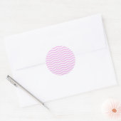 Pastel Pink  Chevron Stripes Round Sticker ラウンドシール (封筒)