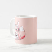 Pastel Pink Chibi Fox Girl  Coffee Mug コーヒーマグカップ (正面左)