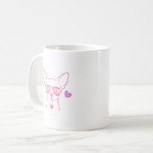 Pastel Pink Chihuahua Custom Name Dog Mom Mug コーヒーマグカップ (正面左)