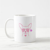 Pastel Pink Chihuahua Custom Name Dog Mom Mug コーヒーマグカップ (左)