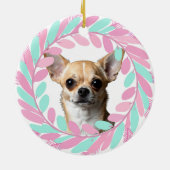 Pastel Pink Chihuahua | Personalized Christmas セラミックオーナメント (裏面)