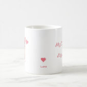 Pastel Pink Chihuahua Valentine Mug, Custom Name コーヒーマグカップ (中央)