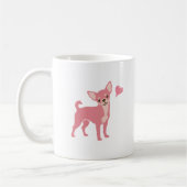 Pastel Pink Chihuahua Valentine Mug, Custom Name コーヒーマグカップ (左)