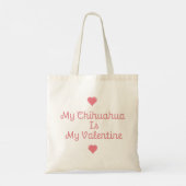 Pastel Pink Chihuahua Valentine Tote, Custom Name トートバッグ (裏面)