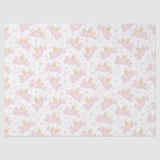 Pastel Pink Christmas Angel 薄葉紙 (正面)