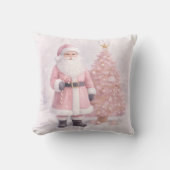 Pastel Pink Christmas Santa  クッション (正面)