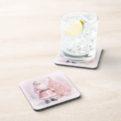 Pastel Pink Christmas Santa  コースター (右側)