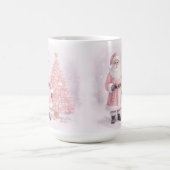 Pastel Pink Christmas Santa  コーヒーマグカップ (中央)