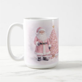 Pastel Pink Christmas Santa  コーヒーマグカップ