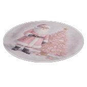 Pastel Pink Christmas Santa Cutting Board カッティングボード (角)