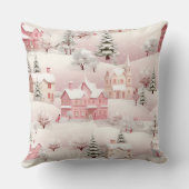 Pastel Pink Christmas Throw Pillow クッション (裏面)
