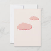 Pastel Pink Cloudy Cute Sleeping Baby Dragon  サンキューカード (裏面)