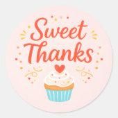 Pastel Pink Cupcake Baking Thank You Sticker ラウンドシール (正面)