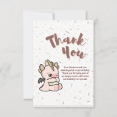 Pastel Pink Cute Baby Dragon サンキューカード (正面)