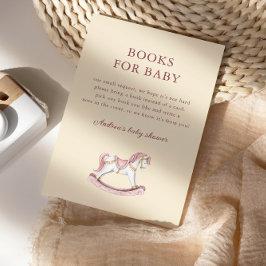 Pastel Pink Cute Carousel Girl Baby Shower エンクロージャーカード