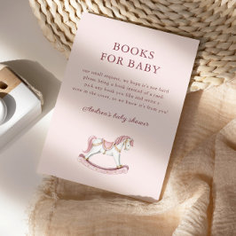 Pastel Pink Cute Carousel Girl Baby Shower エンクロージャーカード