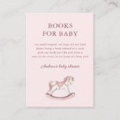 Pastel Pink Cute Carousel Girl Baby Shower エンクロージャーカード (正面)