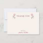 Pastel Pink Cute Carousel Girl Baby Shower サンキューカード (正面)