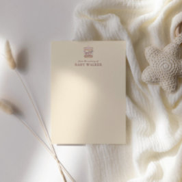 Pastel Pink Cute Carousel Girl Baby Shower  ノートカード