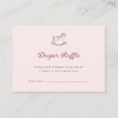 Pastel Pink Cute Girl Baby Shower Diaper Raffle エンクロージャーカード (正面)
