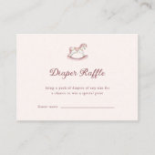 Pastel Pink Cute Girl Baby Shower Diaper Raffle エンクロージャーカード (正面)