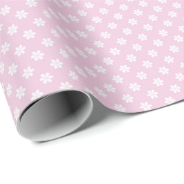 Pastel Pink Daisy Flower Pattern Gift Wrap ラッピングペーパー
