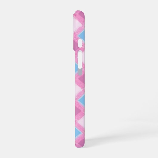 Pastel Pink Diamond Pattern Phone Case iPhone 16ケース (左側面)