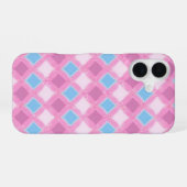 Pastel Pink Diamond Pattern Phone Case iPhone 16ケース (裏面横)