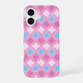 Pastel Pink Diamond Pattern Phone Case iPhone 16ケース (裏面)