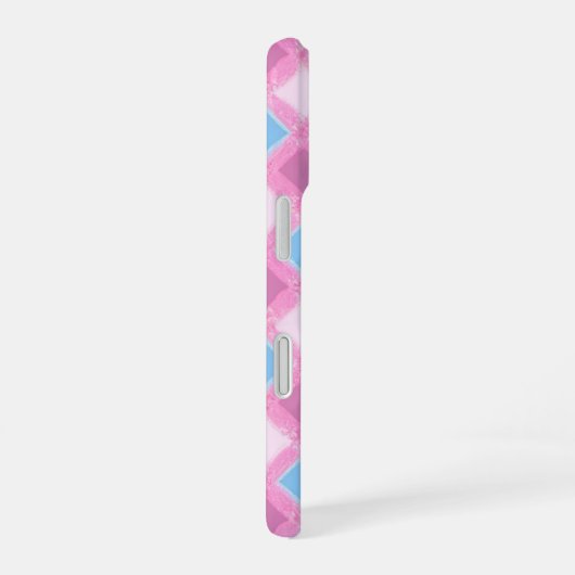 Pastel Pink Diamond Pattern Phone Case iPhone 16ケース (右側面)