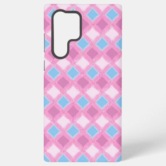 Pastel Pink Diamond Pattern Phone Case Samsung Galaxyケース (裏面)