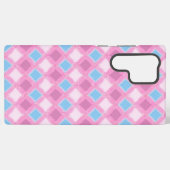 Pastel Pink Diamond Pattern Phone Case Samsung Galaxyケース (裏面横)