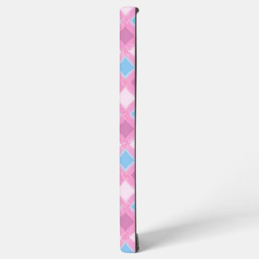 Pastel Pink Diamond Pattern Phone Case Samsung Galaxyケース (左側面)