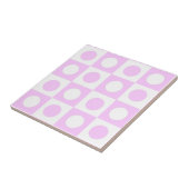 Pastel Pink Dots and Squares Pattern タイル (側面)