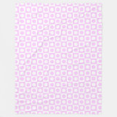 Pastel Pink Dots and Squares Pattern フリースブランケット (正面)