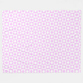 Pastel Pink Dots and Squares Pattern フリースブランケット (正面(横))