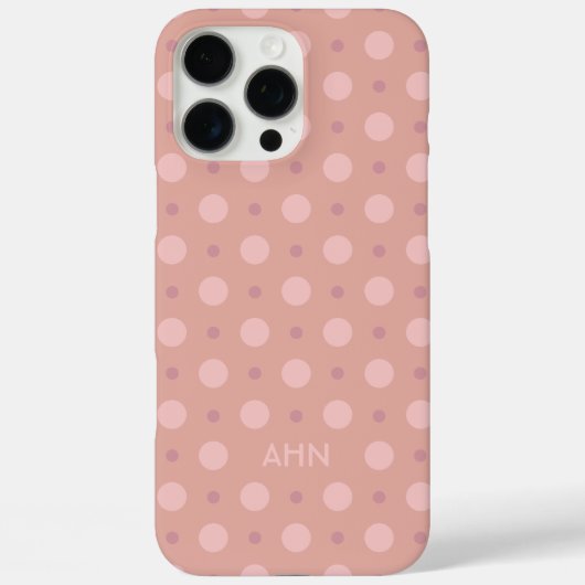 Pastel Pink Dots Pattern Custom Name Initials Case-Mate iPhoneケース (裏面)