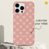 Pastel Pink Dots Pattern Custom Name Initials Case-Mate iPhoneケース