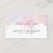 Pastel Pink Dripping Bakery Loyalty Rewards 名刺 (正面)